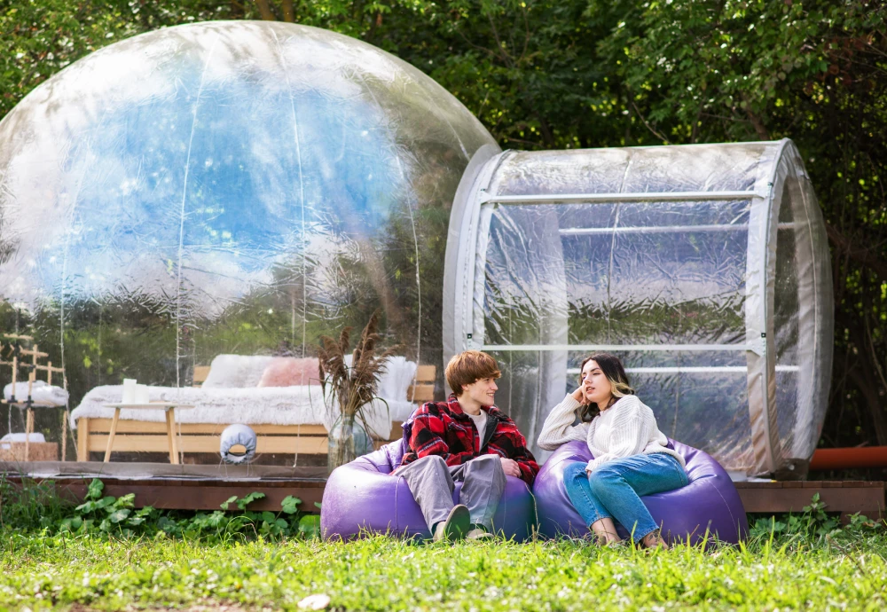 outdoor single tunnel inflatable bubble camping tent